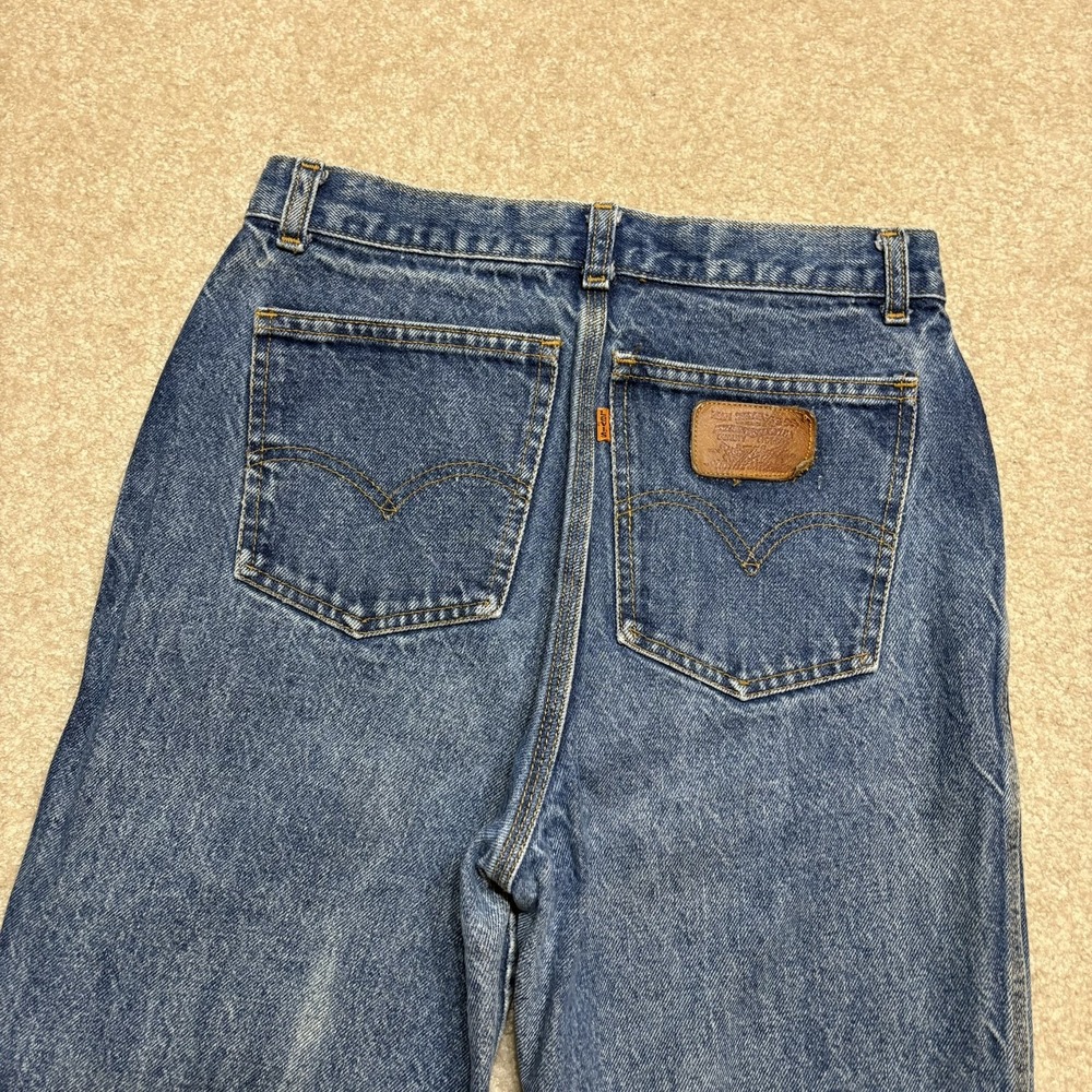 Vtg 70s Levis 753M Orange Tab Bush Jeans Mens 28x29 Asymmetric Talon USA Denim